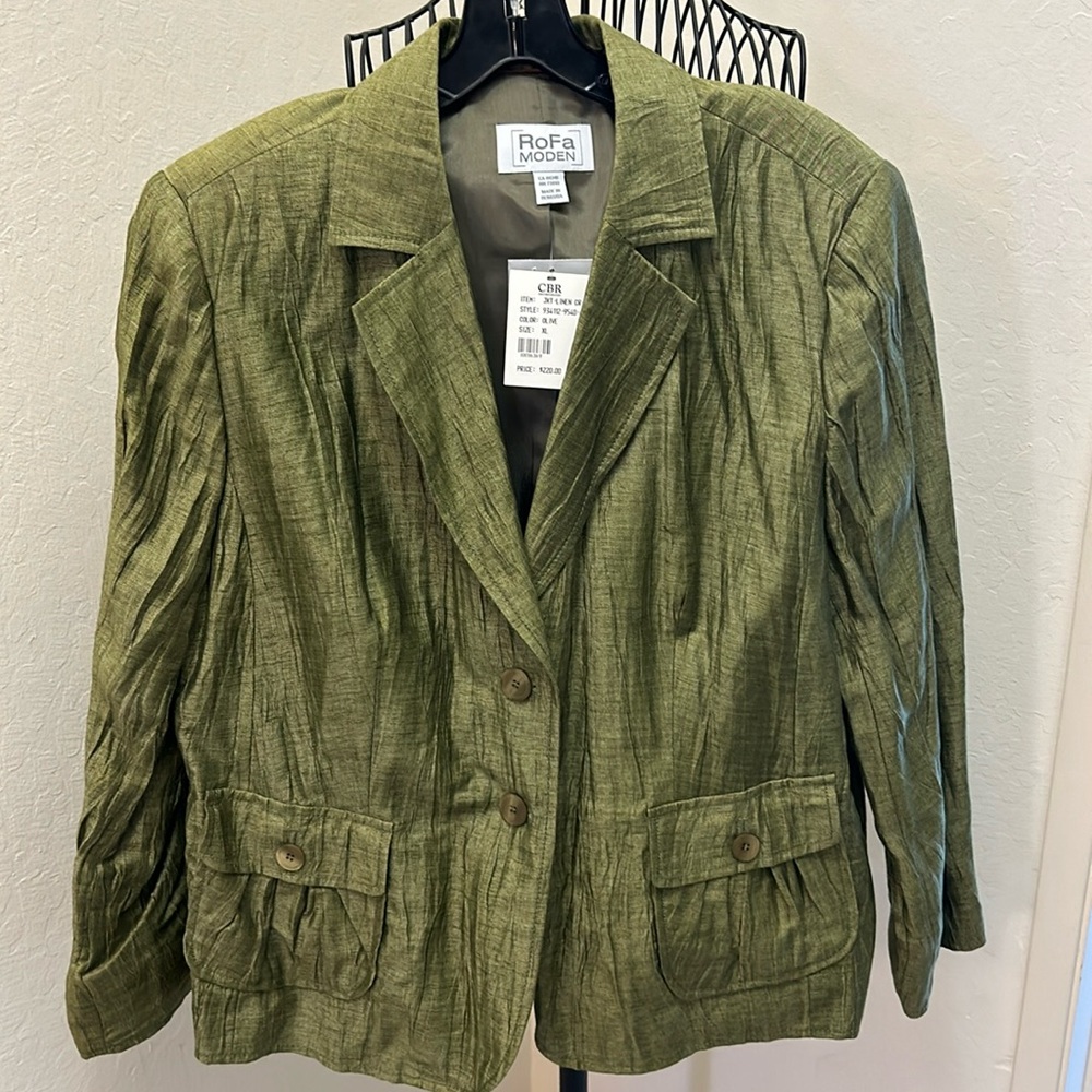 NWT Rofa Moden Linen Blazer